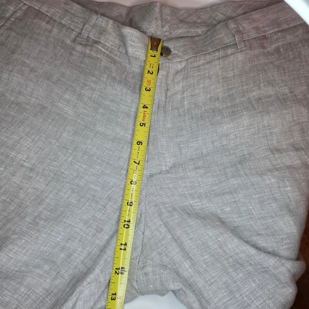 Club Room Men's Gray 100% Linen Pants 40W 30L Pleated Flat Front Dress Casual - Picture 8 of 11